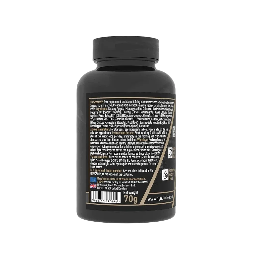 Dorian Yates - DY Nutrition - Shadow Line Black Bombs - Fat Burner - 60 Tablets