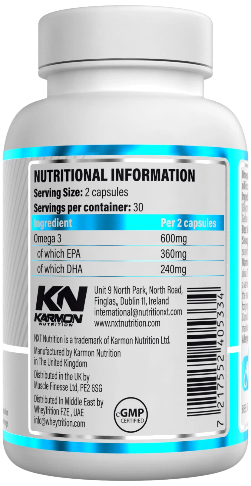 NXT Nutrition Omega 3 60 Capsules